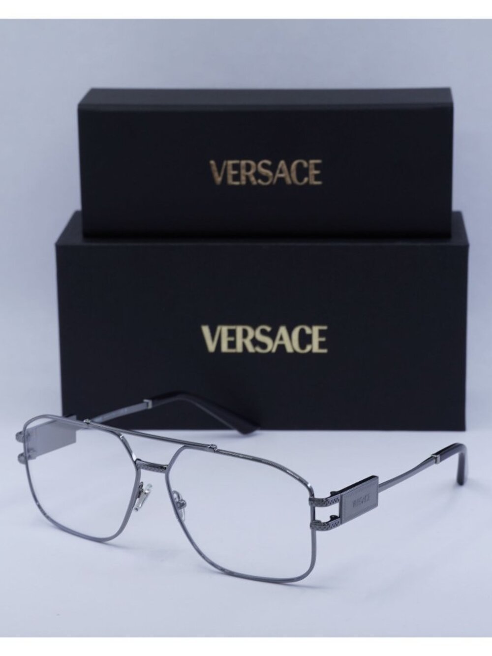 Versace VE1302 1001 Aviator Eyeglasses – Gunmetal 59mm